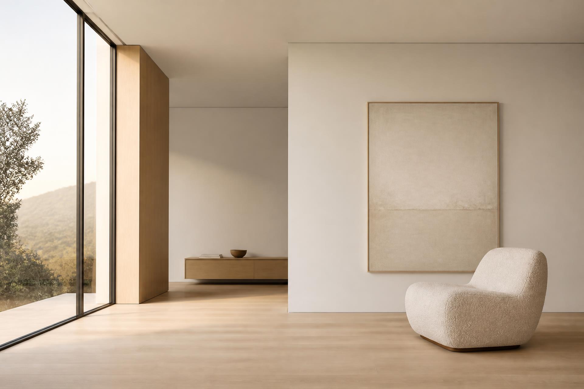 Interior minimalista con luz natural